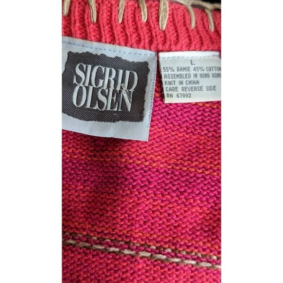 Sigrid Olsen Women Sleeveless Embroidered Beaded Knitted Vest Pink Size Large - Picture 9 of 10